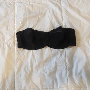 Unlined black strapless lace Victoria's Secret bra size m